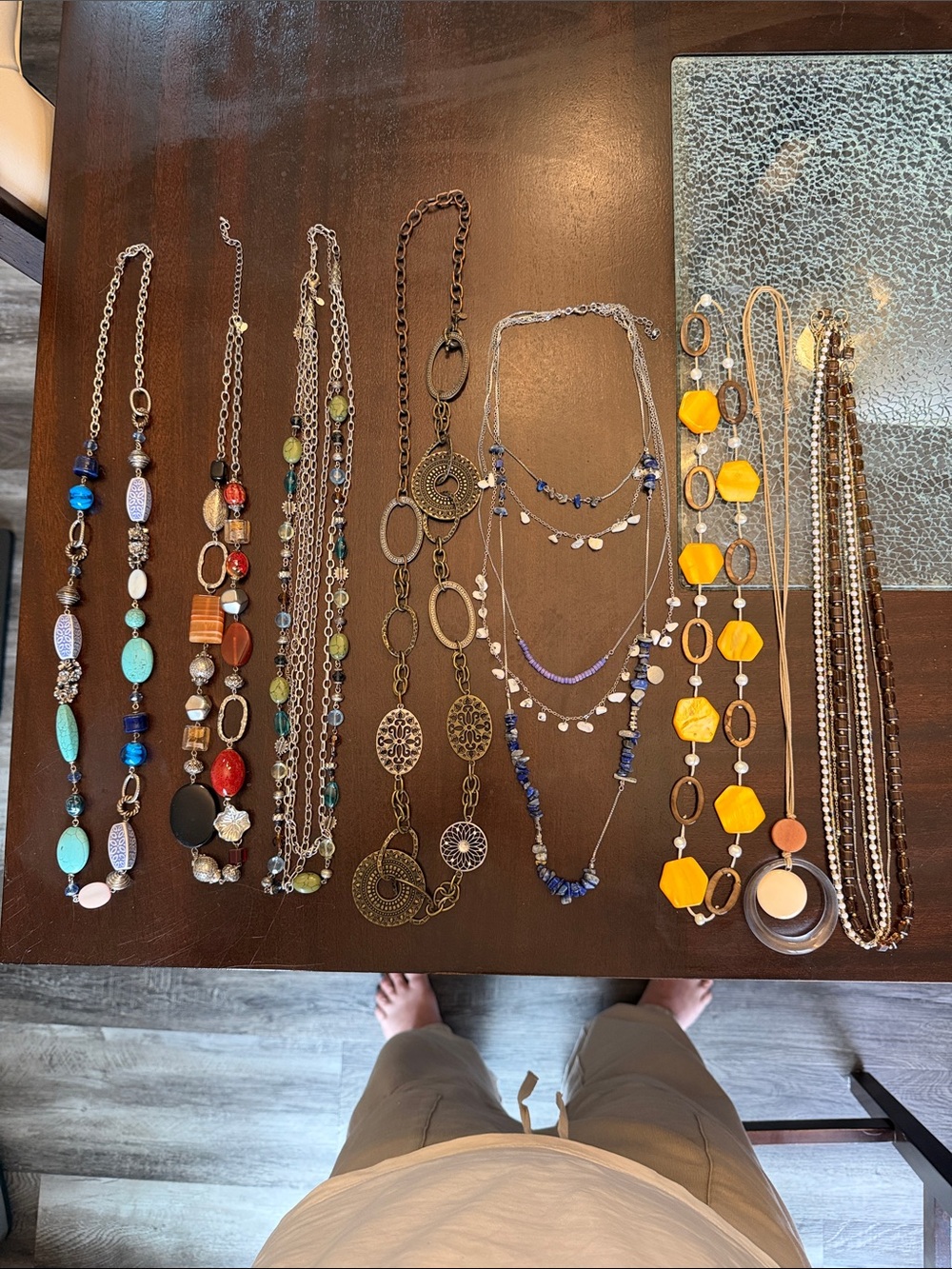 Premier Designs Mixed Color Layered & Beaded Necklace Set